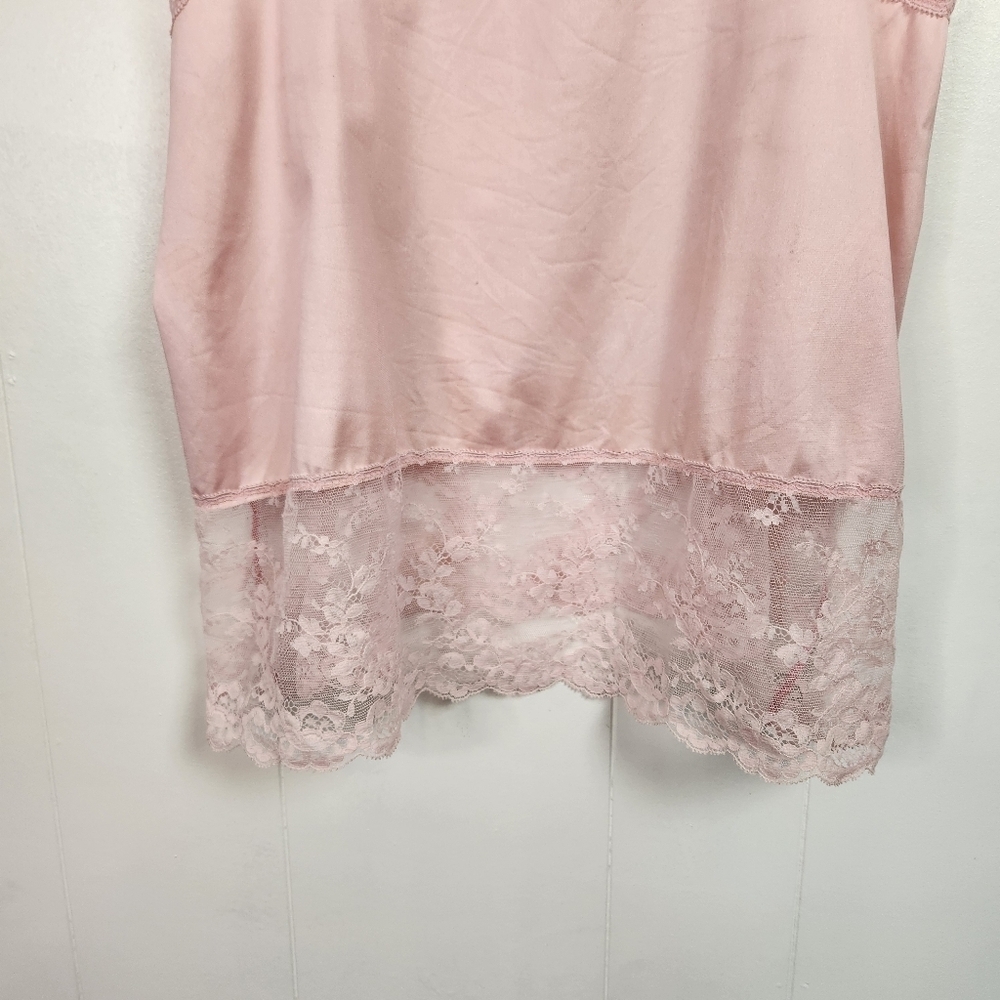Y2K Pink Lace Tank Top Womens Size 8 D Medium Fairycore Castlecore Vintage - Picture 4 of 11